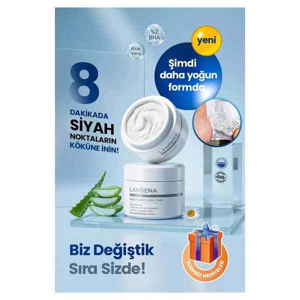 Lanbena Siyah Nokta Bandı & Siyah Nokta Maskesi Nose Plants (60 Adet Kağıt İle Birlikte ) - Görsel 10