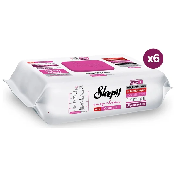 Sleepy Easy Clean Lilyum Buketi Yüzey Temizlik Havlusu 100 Yaprak 6'lı - Görsel 2