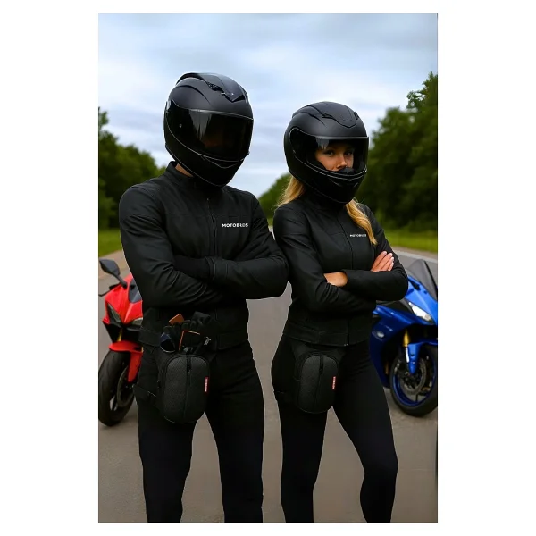 Motobros Karbon Desenli Deri Motosiklet Bacak Çantası 3 Gözlü (Su Geçirmez) - Görsel 10
