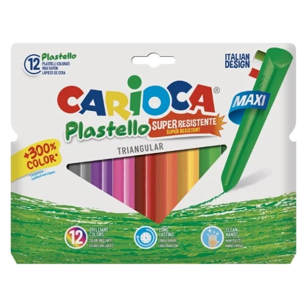 Carioca Plastello Yıkanabilir Jumbo Üçgen 12'li Pastel Boya - Görsel 5