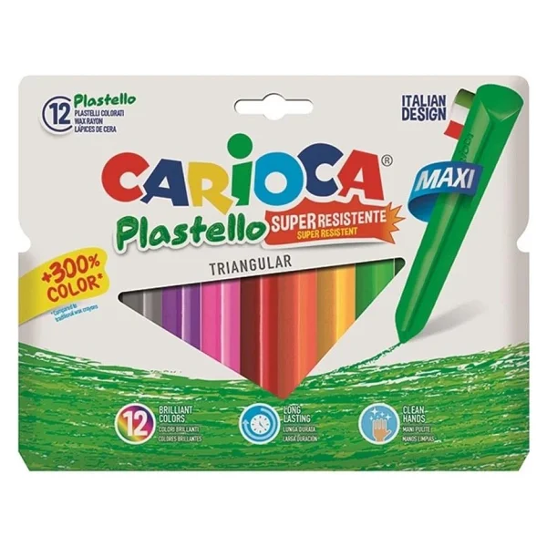 Carioca Plastello Yıkanabilir Jumbo Üçgen 12'li Pastel Boya - Görsel 7