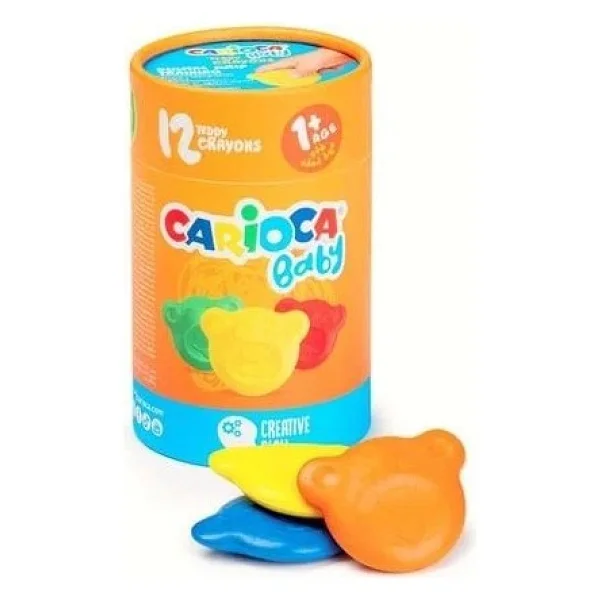 Carioca Teddy Şekilli Kirletmeyen 12'li Mum Boya - Görsel 3