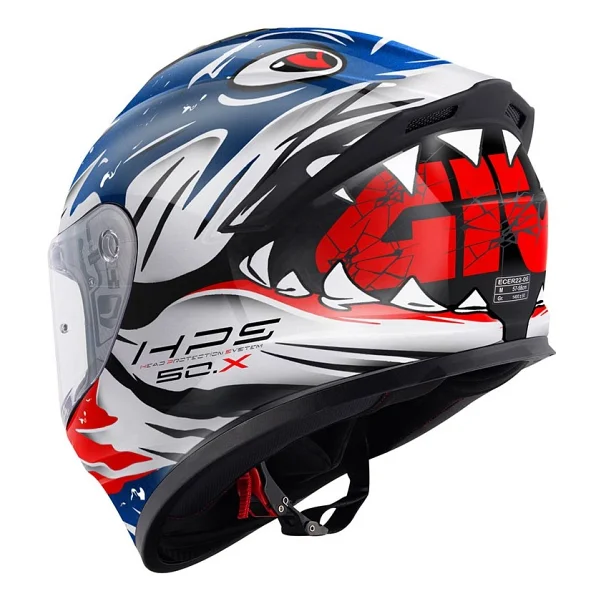 Givi 50.X Sharkbite Mavi Beyaz Kırmızı Full Face Motor Kaskı - Görsel 3