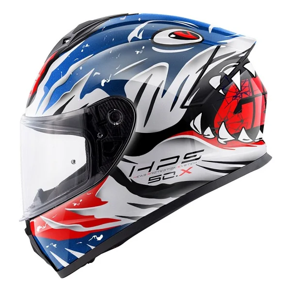 Givi 50.X Sharkbite Mavi Beyaz Kırmızı Full Face Motor Kaskı - Görsel 7