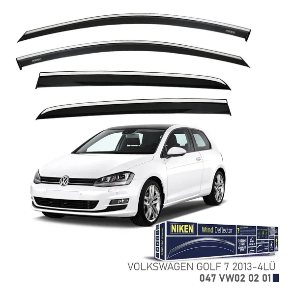 Niken Vw Golf 7 Cam Rüzgarlığı Kromlu 4'lü 2013+ Sonrası - Görsel 5