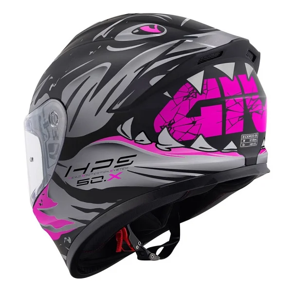 Givi 50.X Sharkbite Mat Siyah Gri Pembe Full Face Motor Kaskı - Görsel 3