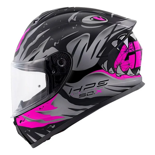 Givi 50.X Sharkbite Mat Siyah Gri Pembe Full Face Motor Kaskı - Görsel 6