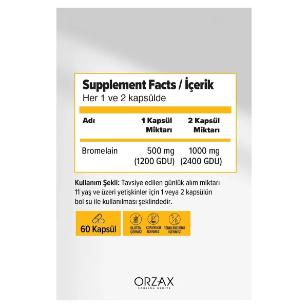 Ocean Bromelain 500 mg 60 Kapsül - Görsel 5