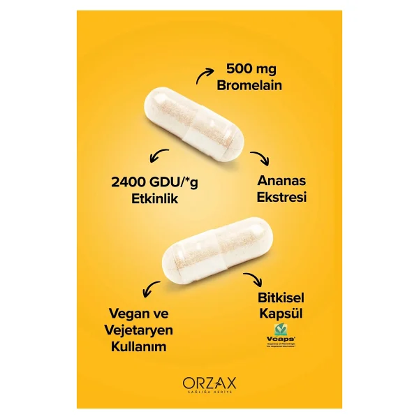 Ocean Bromelain 500 mg 60 Kapsül - Görsel 6