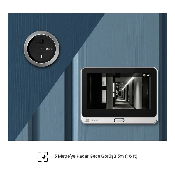 Ezviz Dp2c Kameralı Kapı Dürbünü - Görsel 8