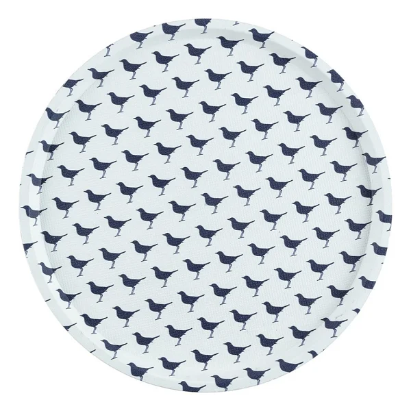 Madame Coco Reve Bleu Oiseau Yuvarlak 36.5 cm Kaydırmaz Tepsi - Görsel 5