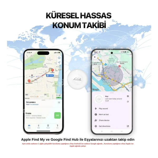 Lifemate Lifetag - Apple & Android Uyumlu - Akıllı Takip Cihazı - Smart Tag - Beyaz - Görsel 2