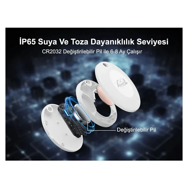 Lifemate Lifetag - Apple & Android Uyumlu - Akıllı Takip Cihazı - Smart Tag - Beyaz - Görsel 5