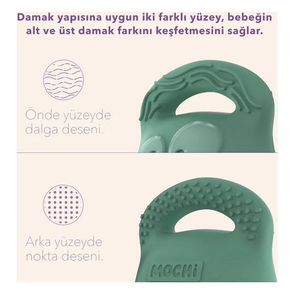 Mochi Diş Kaşıyıcı Mavi Bpa İçermeyen Gıda Sınıfı Silikon Bebek Dostu Tasarım İle Güvenli Kullanım - Görsel 2