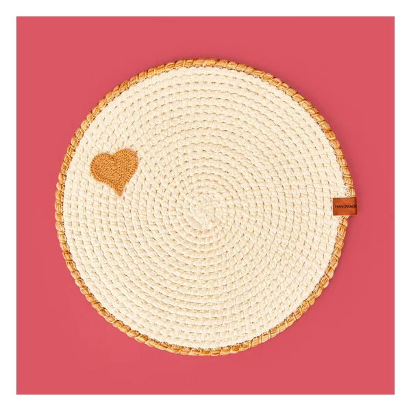 Evidea Soft Bej Kalp Nakışlı Supla - Ekru - 33x33 Cm - Görsel 2