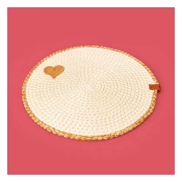 Evidea Soft Bej Kalp Nakışlı Supla - Ekru - 33x33 Cm - Görsel 4