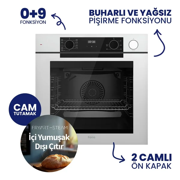 Ferre Steamart-Fryart-Silentart Serisi Beyaz Set ( Qep64cb+Bl136+D064-Sa) Döküm Izgara - Görsel 2