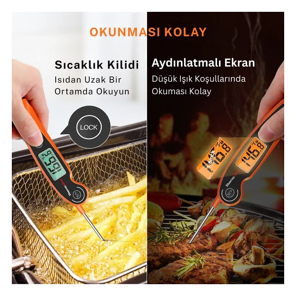 Thermopro Tp605 Turuncu Gıda Termometresi - Görsel 3