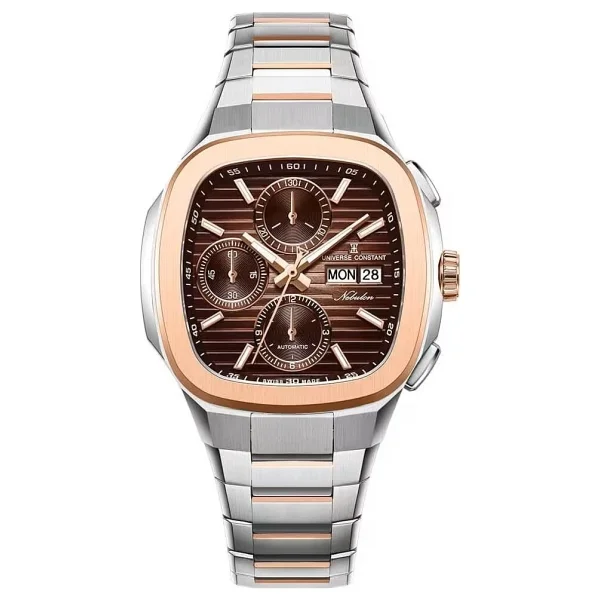 Universe Constant Nebulon Chrono UC7991 Rose Gold-Kahverengi Erkek Kol Saati - Görsel 5