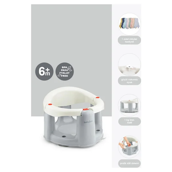 Babyjem Önden Açılır Banyo Ve Mama Oturağı Ve Hediye Minderli - 2 ' Li Set Kum Beji - Görsel 7
