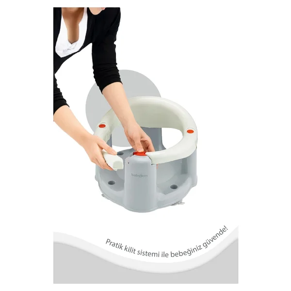 Babyjem Önden Açılır Banyo Ve Mama Oturağı Ve Hediye Minderli - 2 ' Li Set Kum Beji - Görsel 3