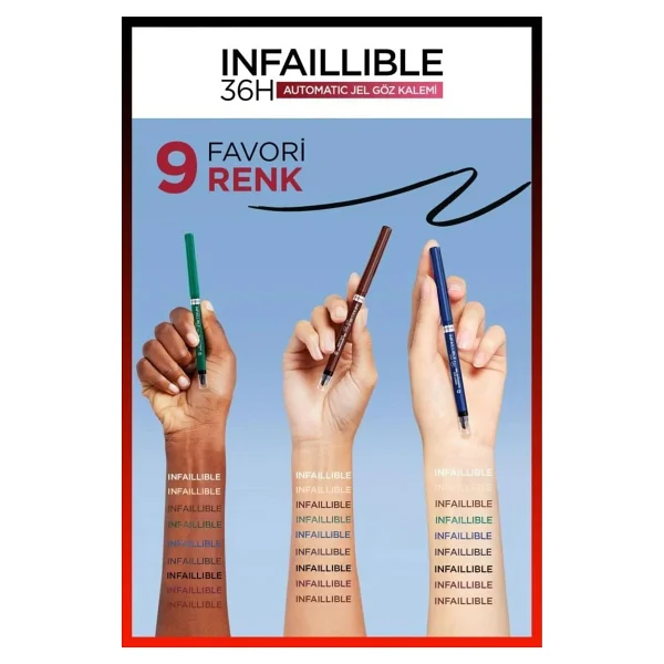 L'oreal Paris Automatic Infaillible 13 Velvet Bordeaux Jel Göz Kalemi - Görsel 8