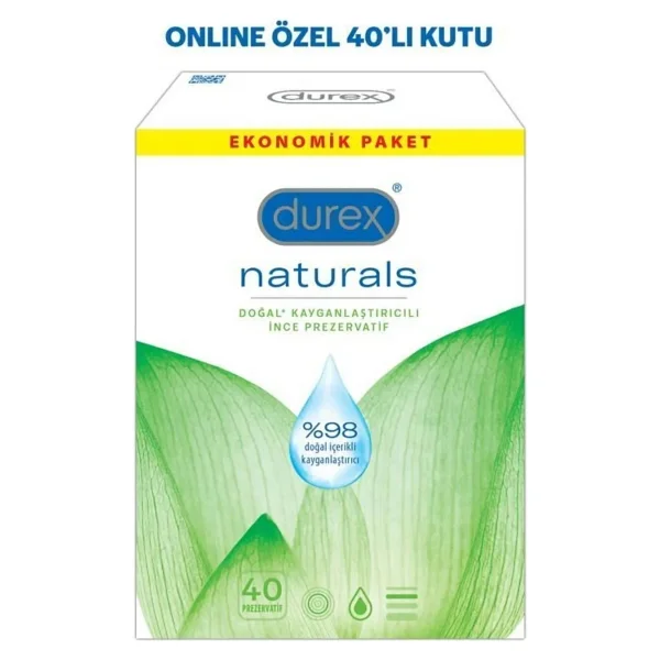 Durex Naturals Doğal Kayganlaştırıcılı 40'lı İnce Prezervatif - Görsel 9