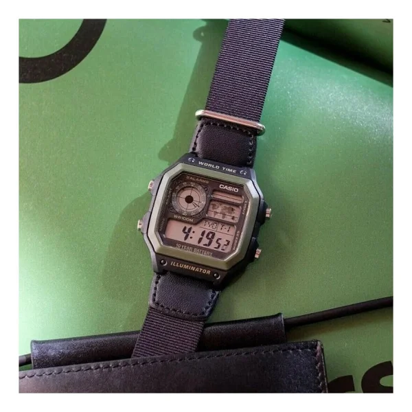 Casio Standart Ae-1200whb Kumaş Kordon Erkek Kol Saati - Görsel 3