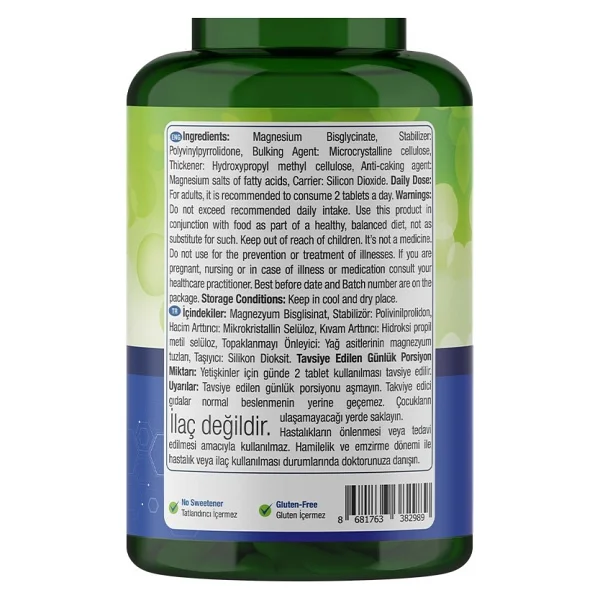 Nature's Supreme Magnesium Bisglycinate 120 Mg 60 Tablet - Görsel 3