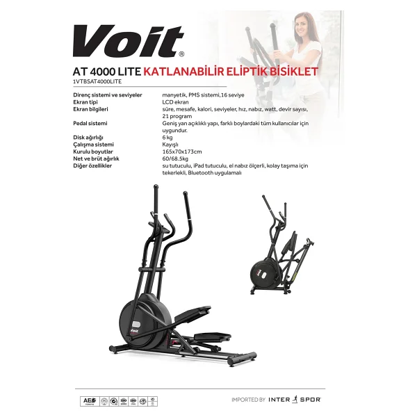 Voit At4000 Manyetik Katlanabilir Eliptik Bisiklet - Görsel 2