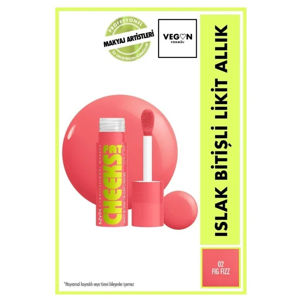 Nyx Professional Makeup 2 Fig Fizz Islak Bitişli Likit Allık Yumuşak Aplikatör İle Kolay Uygulama - Görsel 7
