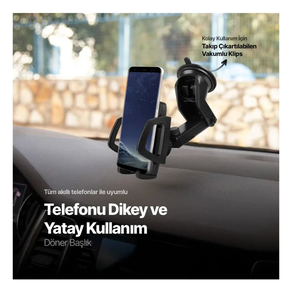 Ttec Flexgrip Comfort 2tt24 Vakumlu Araç Telefon Tutucu - Görsel 4