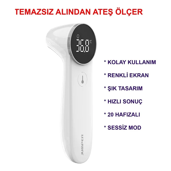 Jumper Temassız Ateş Ölçer Kızıl Ötesi Ve Alından Termometre Jpd-Fr204 - Görsel 9