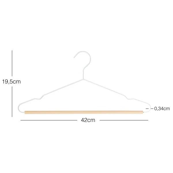 Ocean Home Textile 9'lu Ahşap Destekli Ekru Renk Metal Giysi Askısı 19.5 X 42 X 0.34 Cm - Görsel 8