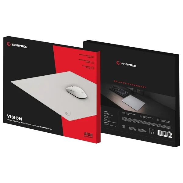 Rampage Vision Kauçuk Taban Cam Mouse Pad - Görsel 4