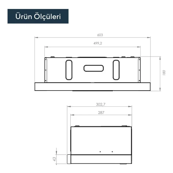 Kumtel Inox Panel Sürgülü Aspiratör 250 M3/Saat Maksimum Emiş Gücü Siyah Renk Estetik Tasarım - Görsel 6
