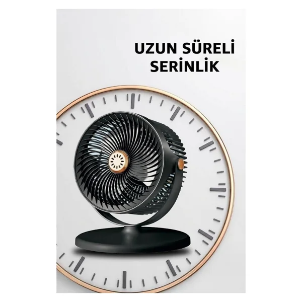Torima F48 Siyah Şarjlı Masaüstü Vantilatör - Görsel 7