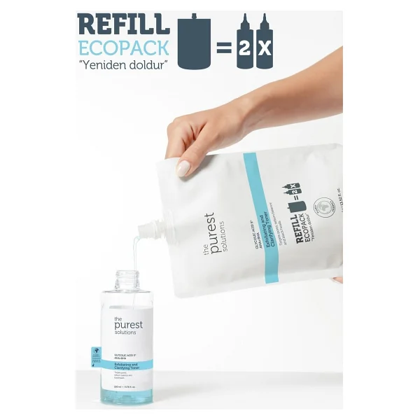 The Purest Solutions Exfoliating Clarifying Glycolic Acid 5% Aha + Bha Refill 400 Ml Tonik - Görsel 6
