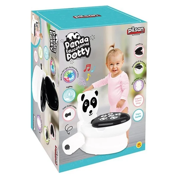 Pilsan Eğitici Eğlenceli Panda Tuvalet Beyaz Renkli Ergonomik Tasarıma Sahip Çocuklar İçin - Görsel 8