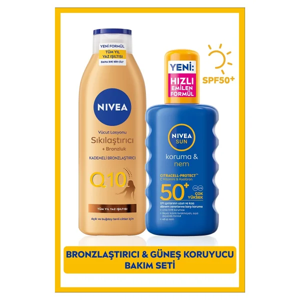 Nıvea Sun Spf50 Yüksek Güneş Koruyucu Vücut Spreyi 200ml Ve Q10 Bronzluk Losyonu 250ml Etkili Koruma - Görsel 10