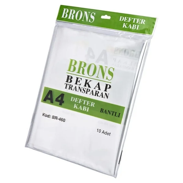 Brons Defter Kabı A4 Şeffaf 10lu Bantlı Br-460 - Görsel 2