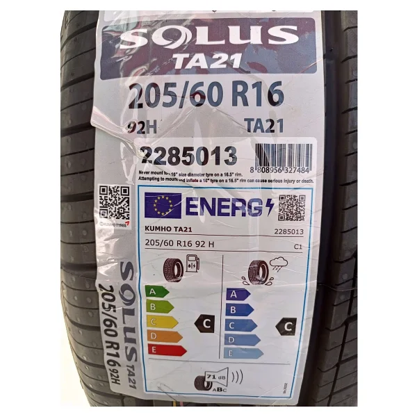 Kumho Solus TA21 205/60 R16 92H Yaz Lastiği - 2026 - Görsel 2