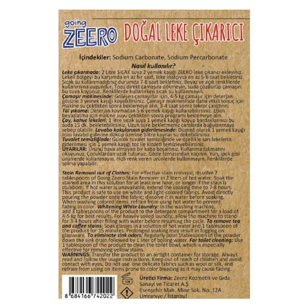 Going Zeero Oksijen Bazlı Leke Çıkarıcı 600 Gr - Görsel 5