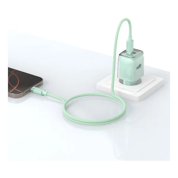 Volty Hızlı Şarj Adaptörü 35w Gan + Type-C Kablo 60w Pd USB-C & USB-A, Laptop & Telefon (Yeşıl-V0102022) - Görsel 3
