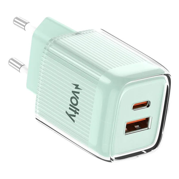 Volty Hızlı Şarj Adaptörü 35w Gan + Type-C Kablo 60w Pd USB-C & USB-A, Laptop & Telefon (Yeşıl-V0102022) - Görsel 6