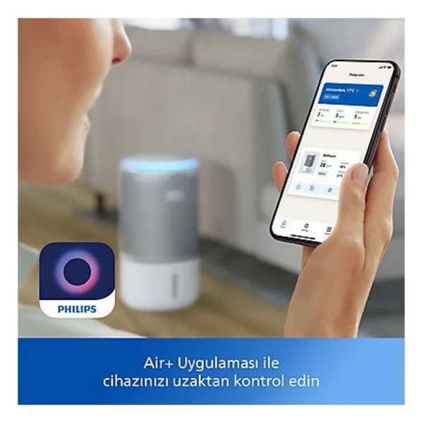 Philips Phılıps Pureprotect Water 3400 Serisi Akıllı 2 In 1 Hava Temizleyici Ve Nemlendirici Beyaz Gri +Xiaomi Bluetooth Hoparlör Hediye - Gri - Beyaz - Görsel 6
