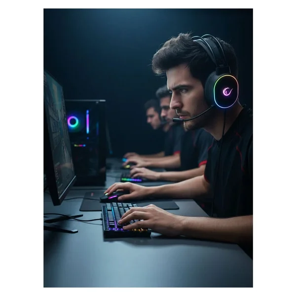 Rampage Rogue RGB 7.1 USB Kablolu Kulak Üstü Oyuncu Kulaklığı - Görsel 6