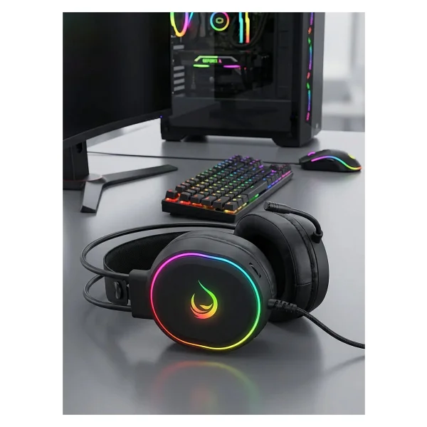 Rampage Rogue RGB 7.1 USB Kablolu Kulak Üstü Oyuncu Kulaklığı - Görsel 7