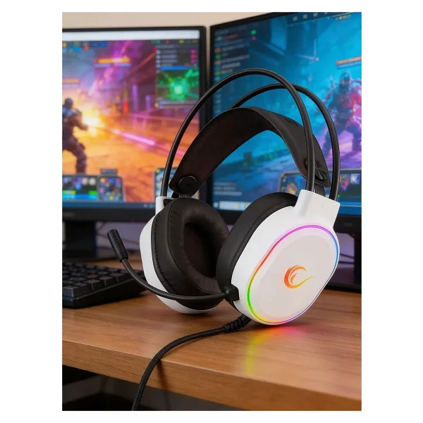 Rampage Rogue Beyaz RGB 7.1 USB Kablolu Kulak Üstü Oyuncu Kulaklığı - Görsel 9