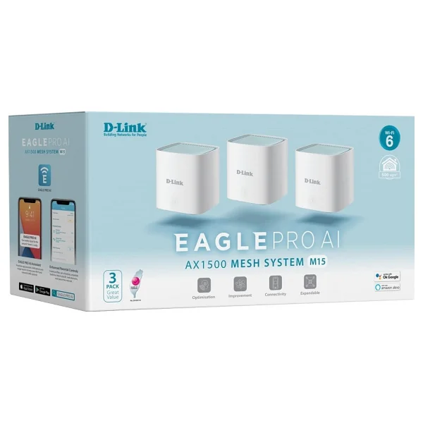 D-Link M15 Ax1500 Mesh 2 Port 1500 Mbps 3'lü Router - Görsel 3